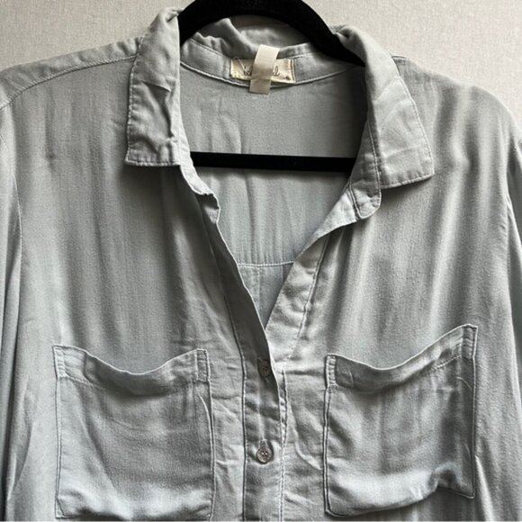 Bella Dahl pull over 1/2 button long sleeve shirt tail shirt Sz S - Picture 4 of 9
